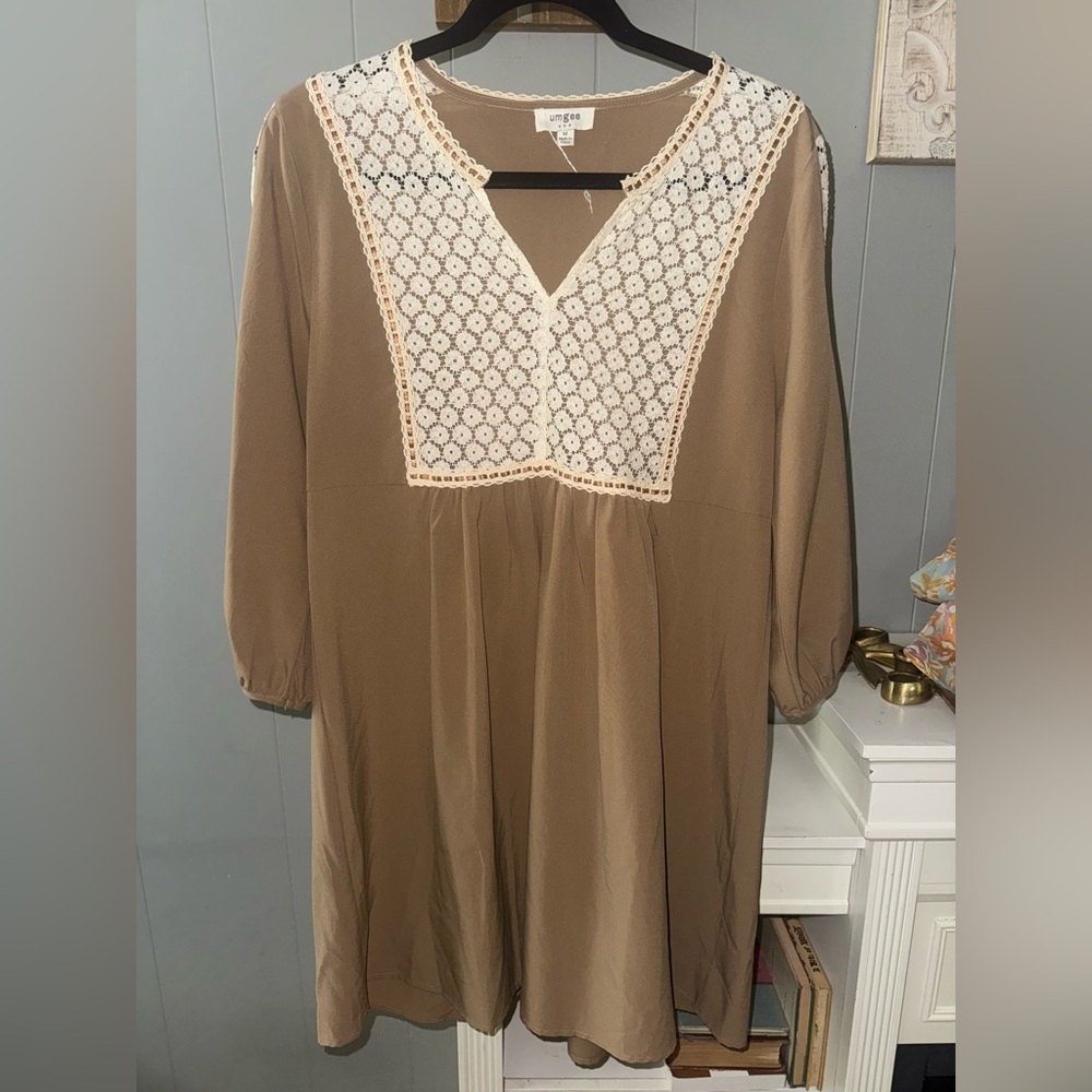 Umgee Dress with Lace Detail